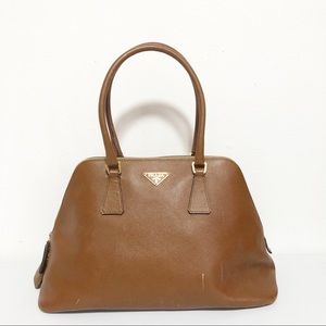 Authentic Prada Cognac Brown Saffiano Leather Bag